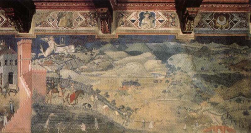 Ambrogio Lorenzetti Effects of Good Government in the City oil painting image